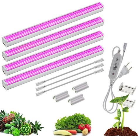 LED Full Spectrum Plant Grow Lamp Pink Set 4 – Indoor Plant Lighting, Supports Growth and Flowering (1/5)