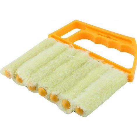 BEBUSINGOTO Grattoir pour stores vénitiens en Microfibre, conditionneur de fenêtre Portable, nettoyeur de poussière, évents, brosse de nettoyage lavable (1/5)