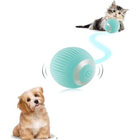 Jouet interactif pour chien - Balle intelligente rechargeable par USB - Jouet pour chien - Cadeau pour chiot - Avec boule rotative lumineuse-
