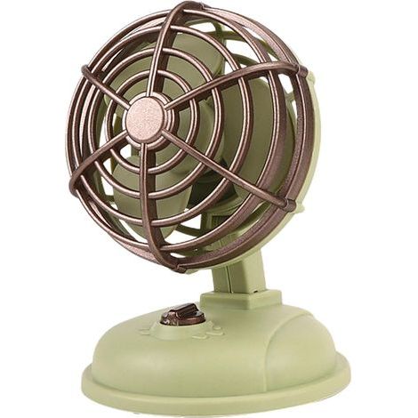 Ventilateur de table vintage Ventilateur de table rétro en métal Ventilateur de table Heritage alimenté par USB Ventilateur de bureau d'inspiration vintage, silencieux et silencieux, (1/5)