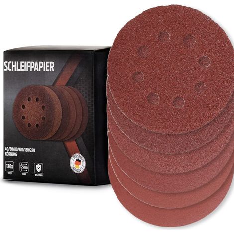 Set Schleifpapier Rund Körnung 40-240 für