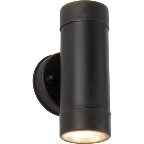 Support mural extérieur LED cylindrique 3W 2 flammes, noir 3000K 540 lumens IP44 (1/3)