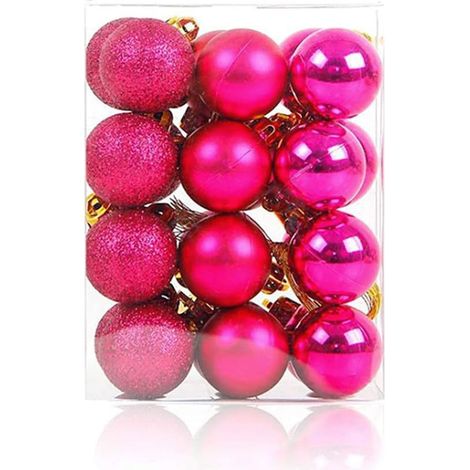 Ornement De Noel - En Plastique Anticassable - Diamètre 30 mm - Pour Arbre De Noel Guirlande Couronne - Décoration De Fêtes Mariages Et Réceptions - Lot De 24 Pièces (1/5)