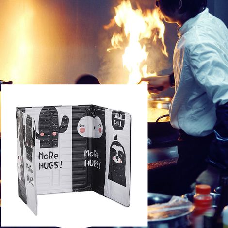 Plaque de protection anti-éclaboussures d'huile pliable en aluminium pour cuisinière à gaz de cuisine et poêle à frire. (1/5)
