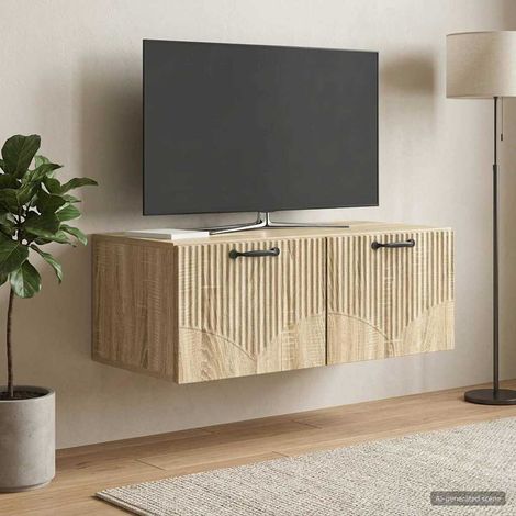 Wandmontierter TV-Schrank Sonoma-Eiche 78,5 x 41 x 30 cm (1/5)
