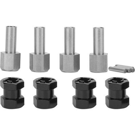 Adaptateur de moyeu hexagonal pour roue d'extension RC compatible avec D90, AX10, CC01, SCX10 et F350 (noir) (1/5)