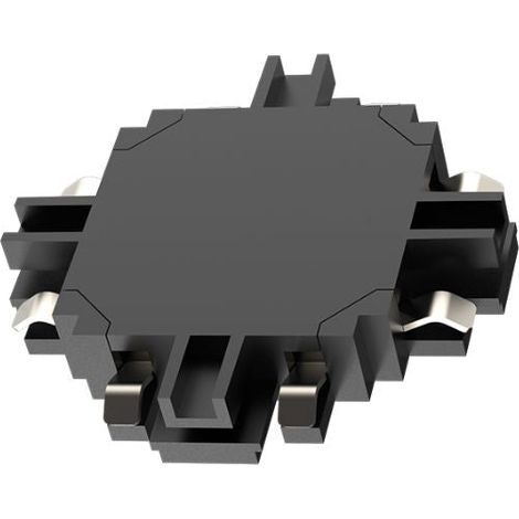Conector en X para Mini Carril Magnético de Superficie – Negro