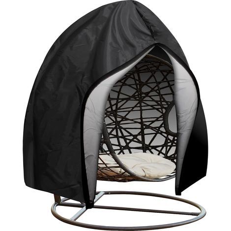 Patio Hanging Egg Chair Cover , Waterproof Outdoor Swing Cocoon Egg Chair Cover With Zipper&Drawstring , 210d Oxford Fabric Heavy Duty Windproof Anti-Dust Veranda Garden Furniture Protector 230x200cm (1/4)