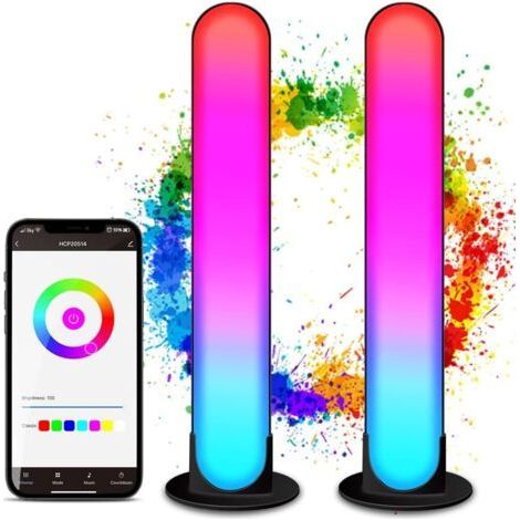 Lumière d'ambiance à LED, bande LED Bluetooth RVB CGN avec 16 millions de couleurs et synchronisation musicale, table lumineuse décorative intelligente pour les jeux avec plusieurs effets de bande LED (1/5)