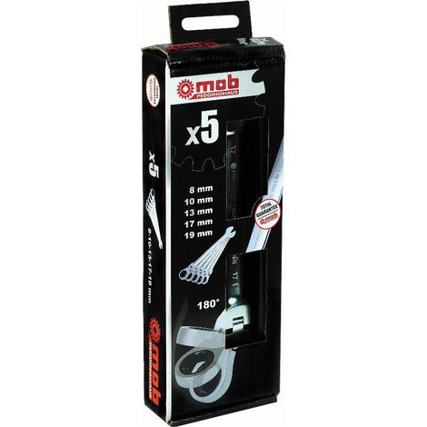 Jeu de 5 clés à cliquet Articulées en coffret - 5 outils - Haute Qualité - MOB