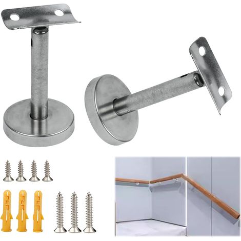 Support de Main Courante Acier Inoxydable, Réglable Support Rampe Escalier avec Vis Métal Supports Muraux pour Couloirs Fixation Main Courante Murale pour Support Mural Loft Bannister (1/5)