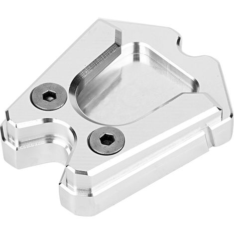 Socle latéral en aluminium CNC pour Piaggio Vespa GTS 300ie Sprint LX - Plaque de stabilisation argentée (1/5)