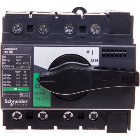 Schneider Electric Compact INS80 4-poliger Schalter schwarz