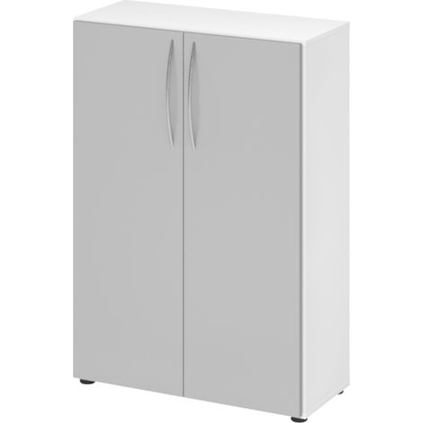 bümö basic Aktenschrank - 3 Ordnerhöhen   Weiß/Grau