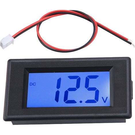 Instrument de mesure, voltmètre numérique, 4-30V, écran LCD avec éclairage bleu, conception à deux fils (1/4)