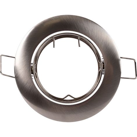 Collerette downlight orientable pour ampoule GU10 / MR16 - Coupe - Argent