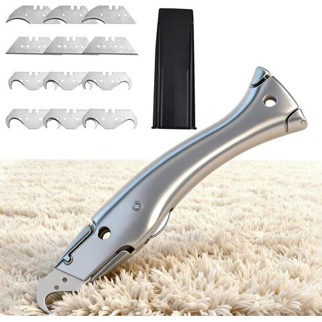 Set de cutters avec 13 lames, lame crochet, manche en aluminium, polyvalent
