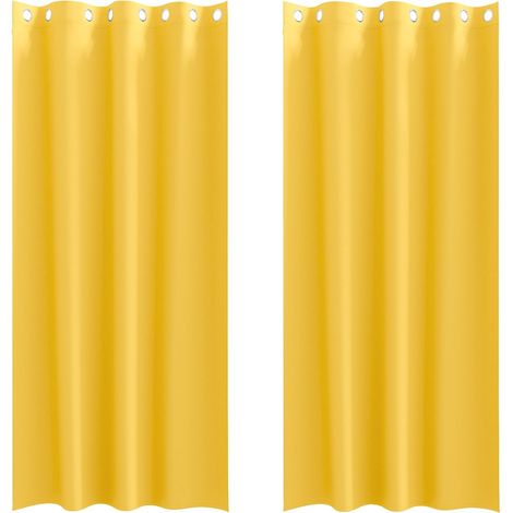 Maison Exclusive - Verdunkelungs-Vorhänge mit Ringen 2 pcs Senfge