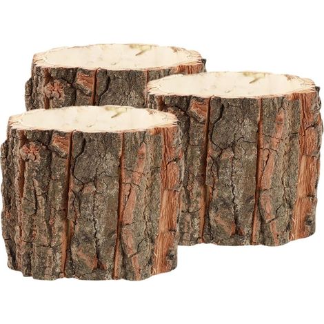 3 Stück Baumwurzel Deko Pflanzgefäße mit natürlichem Design