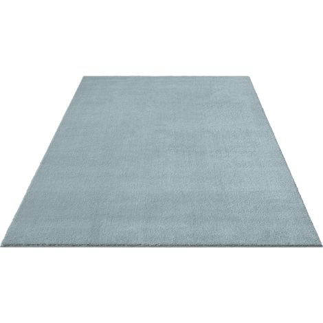 FLOORNOVO Hochflor Teppich Blau einfarbig - 340 x 240 cm - Besonders Weicher Teppich Wohnzimmer & Badezimmerteppich - Pflegeleicht - vielseitig einsetzbar im Innenbereich (1/2)