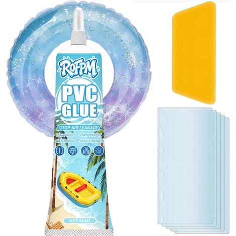 Kit de Réparation de Piscine sous-Marine avec Patchs, Transparent, Durable, Matelas Gonflable, Colle PVC, pour Bateau Gonflable, Film de Piscine, Bouée, Château Rebondissant, Jacuzzi, Kayak (1 Pièce) (1/5)