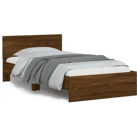 Maison Exclusive - Cadre de lit sans matelas avec tête de lit 100x200 cm (1/5)