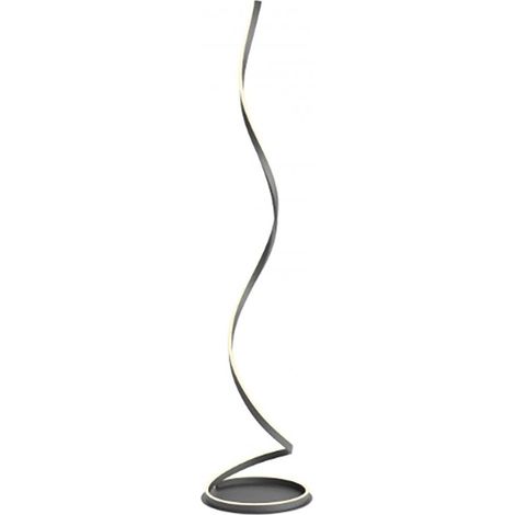 Piantana led redo group scroll 01-4281 4283 led cct lampada terra dimmerabile moderna, finitura metallo nero