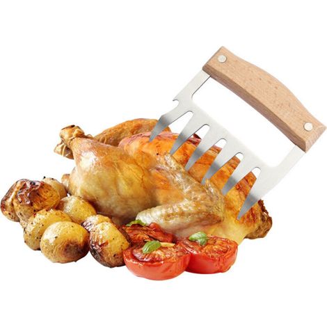 2 Pièces Griffe De Viande Tiré De Porc En Acier Inoxydable Griffe De Viande Pour Barbecue Grill Accessoires Ours Griffe BBQ Cuisson (1/4)