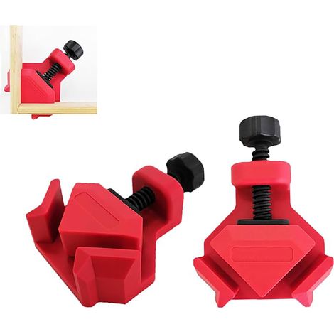 2 pcs Serre joint angle, Presse d'angle pour épaisseur de panneaux jusqu'à 26 mm, Force de serrage de 25 kg pour le collage, Pince à angle droit (1/5)