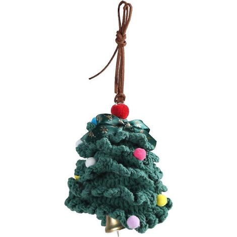 Pendentif sapin de Noël au crochet, décoration intérieure de voiture, porte-clés, ornement de sac à dos (1/4)