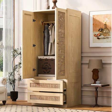 Commode coloris bois en bois 70 x 55 x 170 cm (1/5)