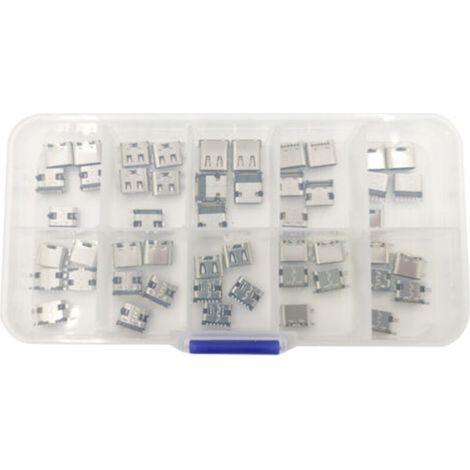 Multi-specification USB connector, female charging pins, SMT jack socket (1/5)