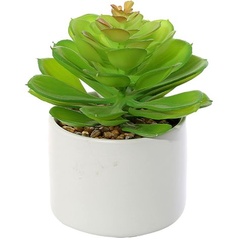 Plantes artificielles, grands pots de fleurs cylindriques en céramique, plantes succulentes artificielles en pot, fleurs et plantes vertes artificielles (1/5)