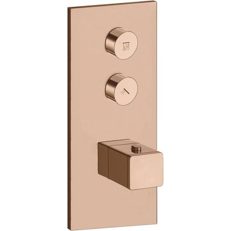 Façade Thermo Twist thermostatique 2 sorties Or Rose Quadri - CRISTINA ONDYNA XQ61246P