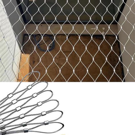 Filet Corde en Acier Inoxydable, Maille 10/8/5cm Filet Anti-Chute for Chien et Chat, clôture décorative de Jardin et de Ferme Color : 10cm, Size : 1x8m(3.3x26.2ft) (1/5)