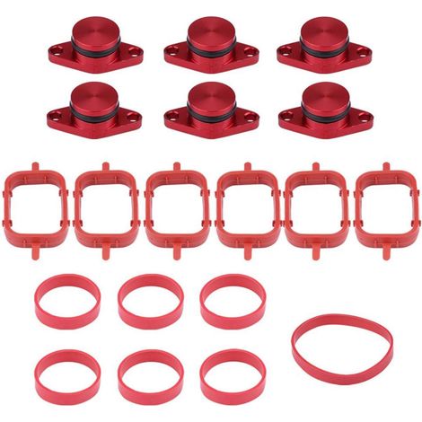 Kit guarnizioni collettore di aspirazione motore, kit di riparazione guarnizioni in gomma per valvola a farfalla diesel con guarnizioni collettore per E46 320d 2001-2005 (6 22 mm - Nero) (1/5)