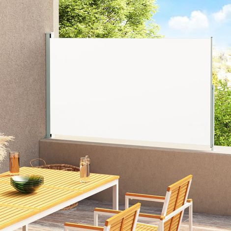 Auvent latéral rétractable de patio  Paravent extérieur  Brise Vue Rétractable pour Jardin, Balcon, terrasse 180x300 cm Crème NDTN8425116 (1/5)
