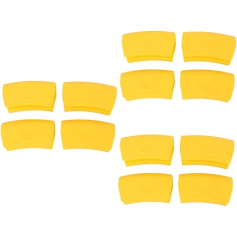 12 pièces couvre-poignée en silicone, protège des brûlures, résistant à la chaleur, accessoires de cuisine pratiques, jaune. (1/5)