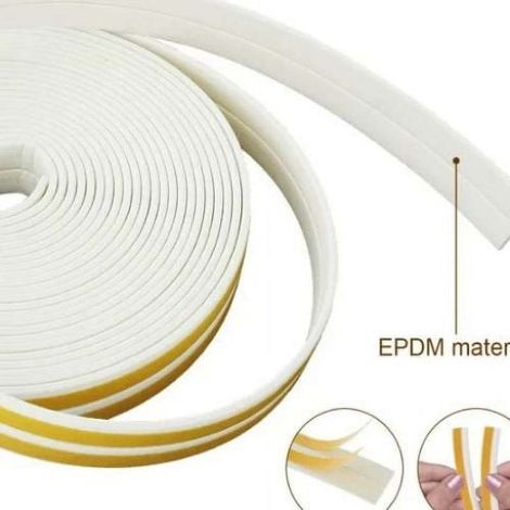 Tira de sellado de espuma Pluokvzr para puertas y ventanas, burlete de espuma autoadhesivo, aislante e impermeable (6 m x 2 rollos)