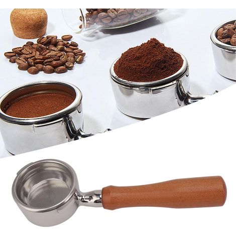 GAGGIA 58mm Kaffeemaschinengriff, doppelter Edelstahlgriff für Espresso, bodenlos, Modell E, Rosenholz-Finish. (1/5)