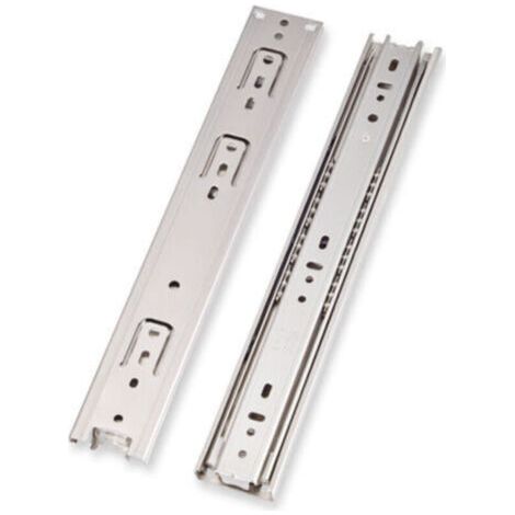 Pair Glissiere pour Tiroir Avec Amortisseur Coulisse Tiroir 45kg Capacité de Charge Avec Roulement à Billes 400mm Extension Complète, montage latéral 1 paire (1/5)