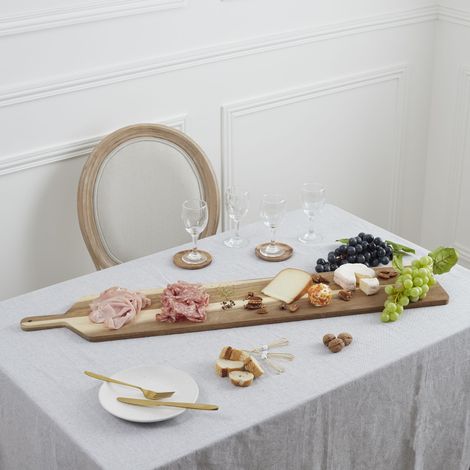 The Home Deco Factory – Planche à découper en acacia XL – Élégante et durable – Pour présentations culinaires raffinées – Dimensions généreuses pour vos mets