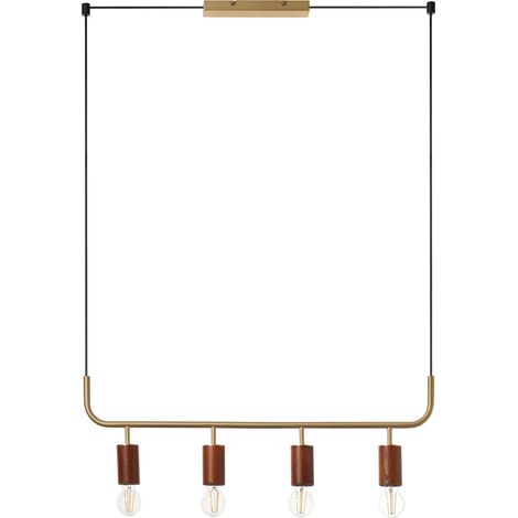 Lámpara de techo KOPA latón/madera 4l