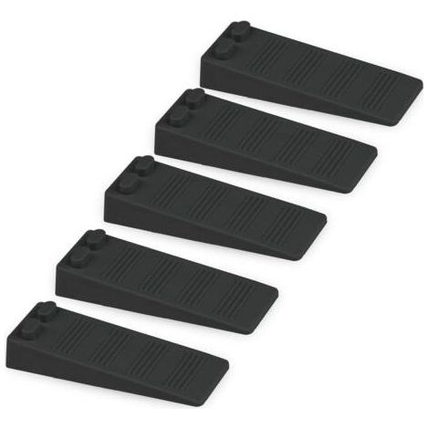 5 pièces (49,31,5 cm) cales de porte en caoutchouc souple noir, blocs antidérapants à hauteur réglable, protections de sol et de mur (1/5)