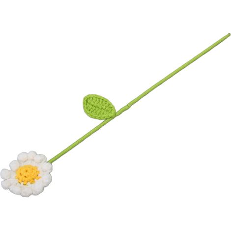 Crochet Fleurs Marguerites Fait Main Fleur Tridimensionnelle Décor Maison Mariage Anniversaire Fête Artisanat Tissé (1/5)