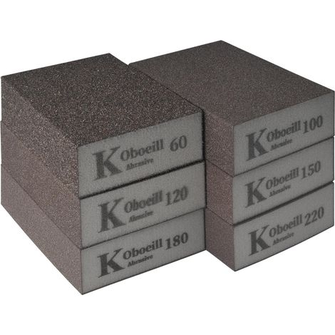 pieces Sponge abrasive with papier poncer (6 grains 60/100/120/150/180/220) for wood/metal. Reusable to pour humide or dry
