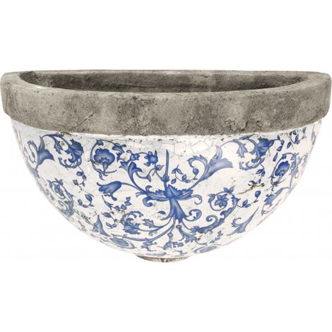 Ac-Deco – Jardinière murale en céramique demi-ronde – Dimensions L 27,5 x l 11,9 x H 17,5 cm – Contenance 1,2 L – Pour murs extérieurs (1/3)
