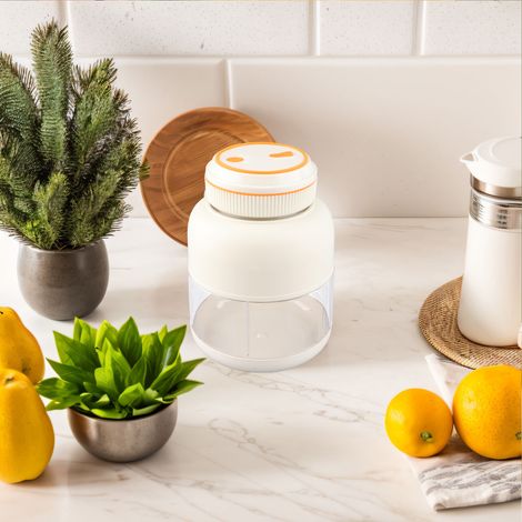 Batidora personal recargable por USB con vaso portátil para zumos, capacidad de 800 ml a prueba de fugas, ABS+PP+acero inoxidable, color blanco, para batidos. (1/5)