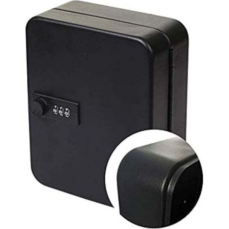 Wall-mounted safe for key cabinets, with combination lock, 2416.545 cm (black) (1/4)