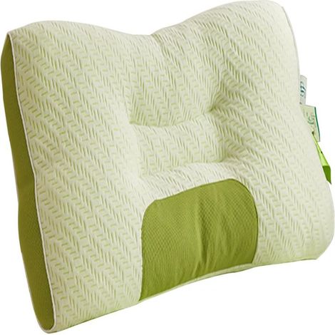 Oreiller Cervical - Mousse à Mémoire de Forme - Réglable en Hauteur - Housse Amovible Lavable en Machine - Pour Sommeil sur Canapé ou en Voyage - 1 Pièce